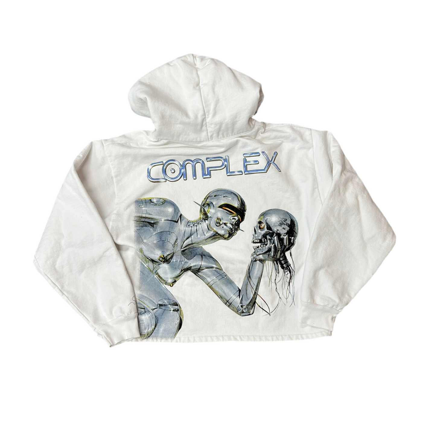 Sorayama x Complexcon White Cropped Hoodie