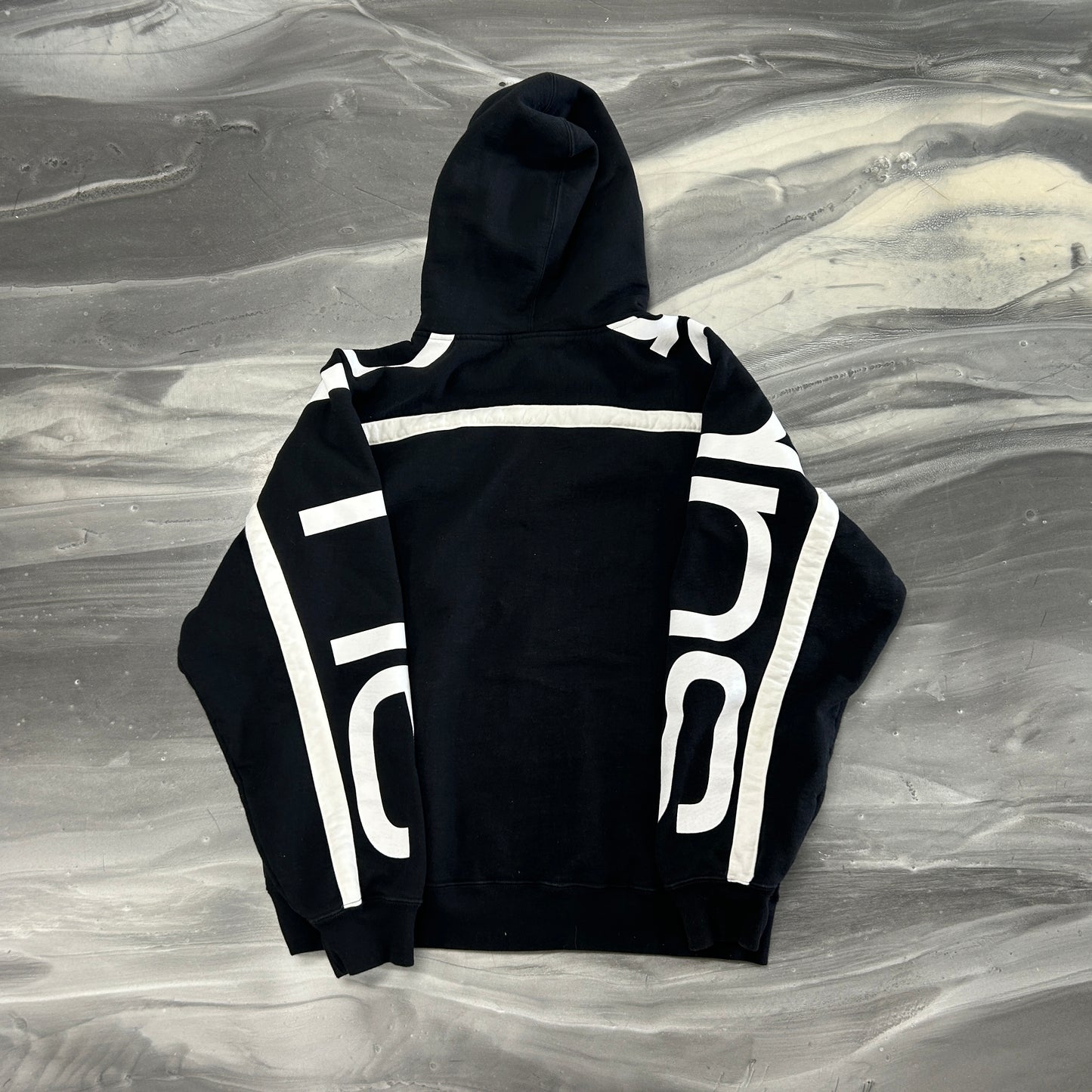 Supreme Big Logo Paneled Zip Up Hoodie Black (FW20)