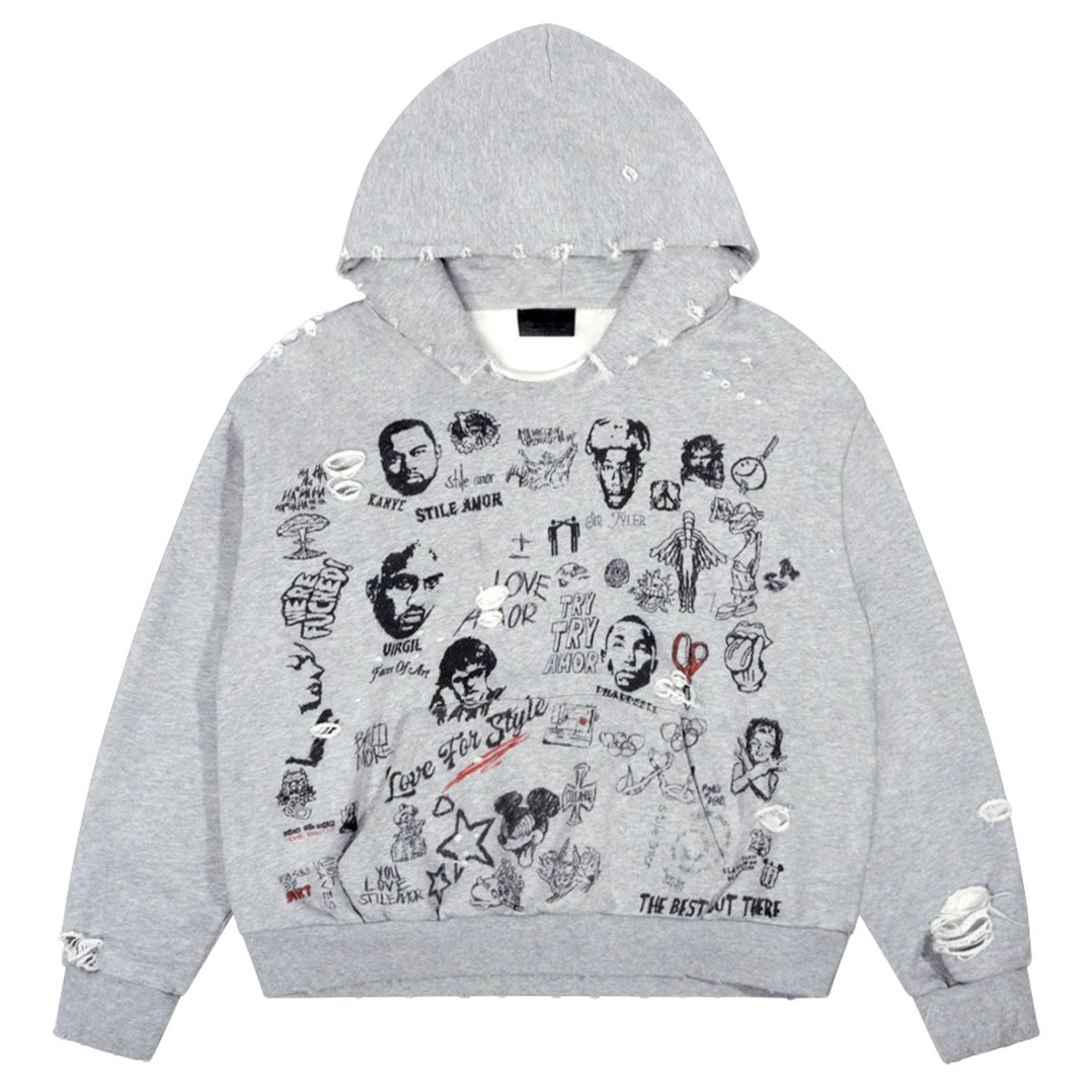 STILE DE AMOR GRAFFITI DI STORIA HOODIE