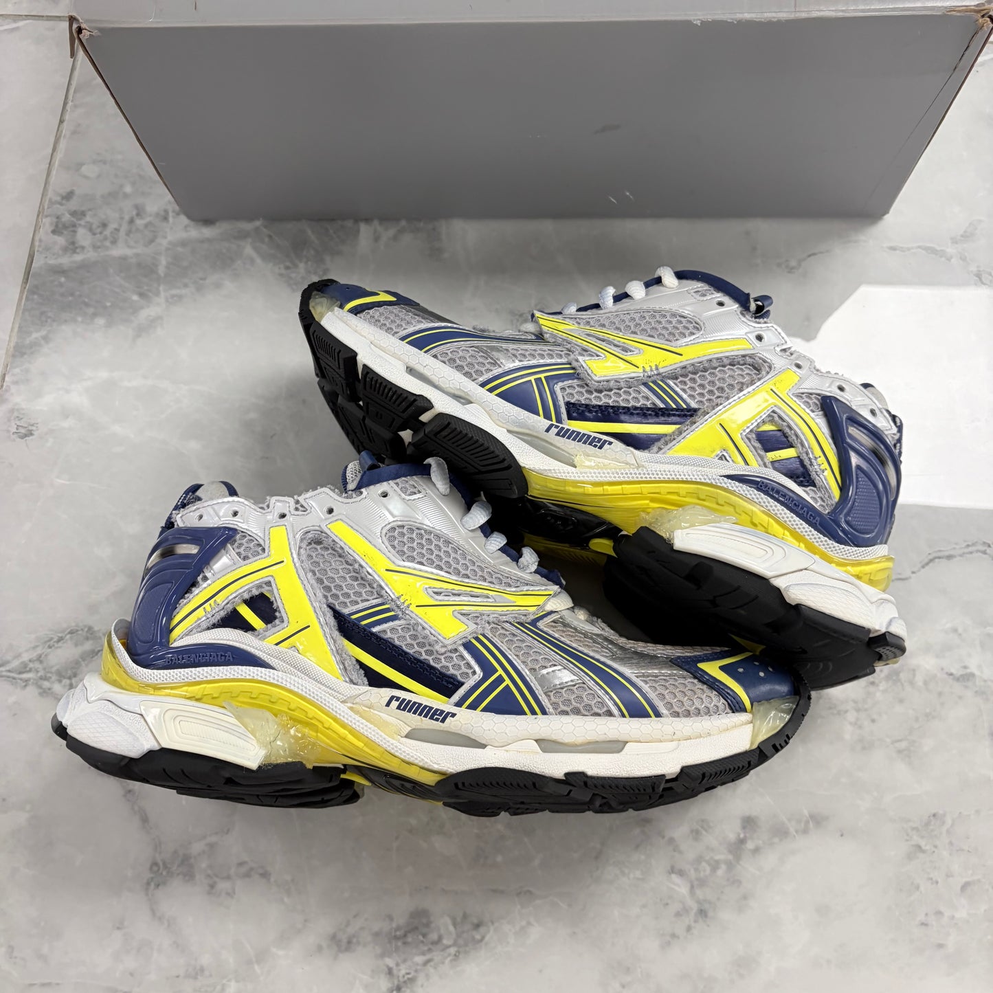 Balenciaga Runner White Blue Yellow Grey Black - view 2
