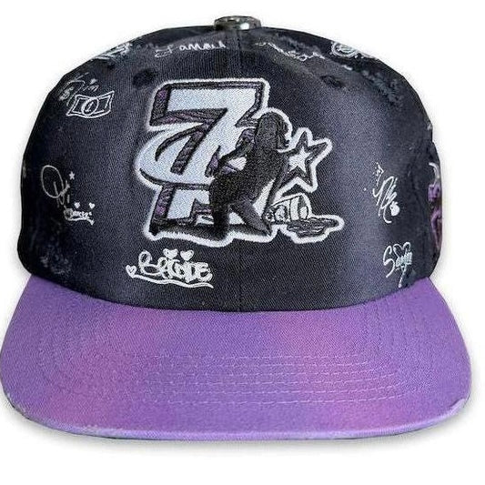 Triple Sevens x Booby Trap Logo Snapback Hat Black