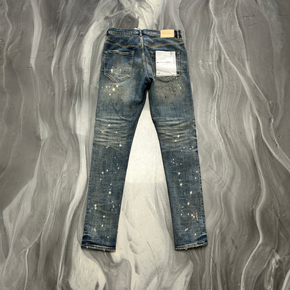 Purple P002 Paint Splatter Jeans