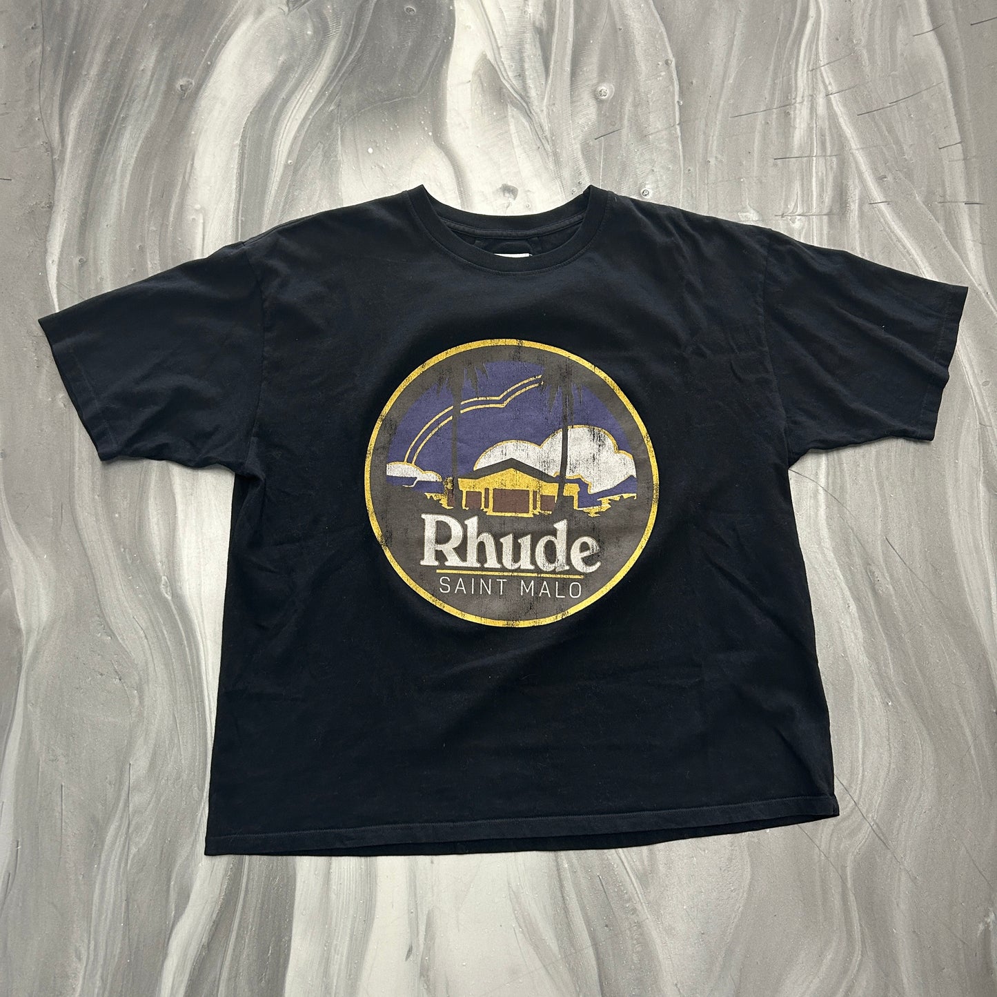 Rhude Saint Malo Tee Vintage Black