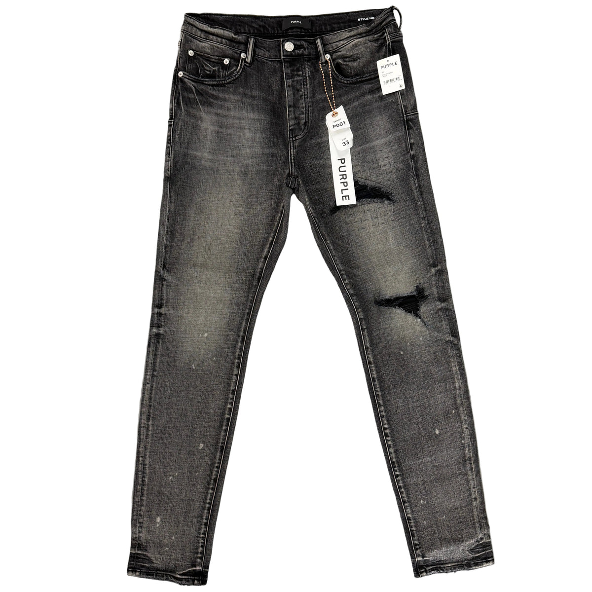 Purple Brand Grey Wash Plaid Patch P001 Skinny Jeans