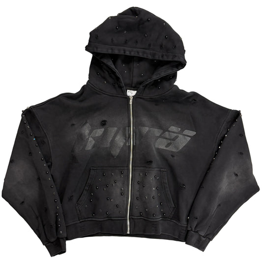 KYRA Black Pearl Zip-Up Hoodie