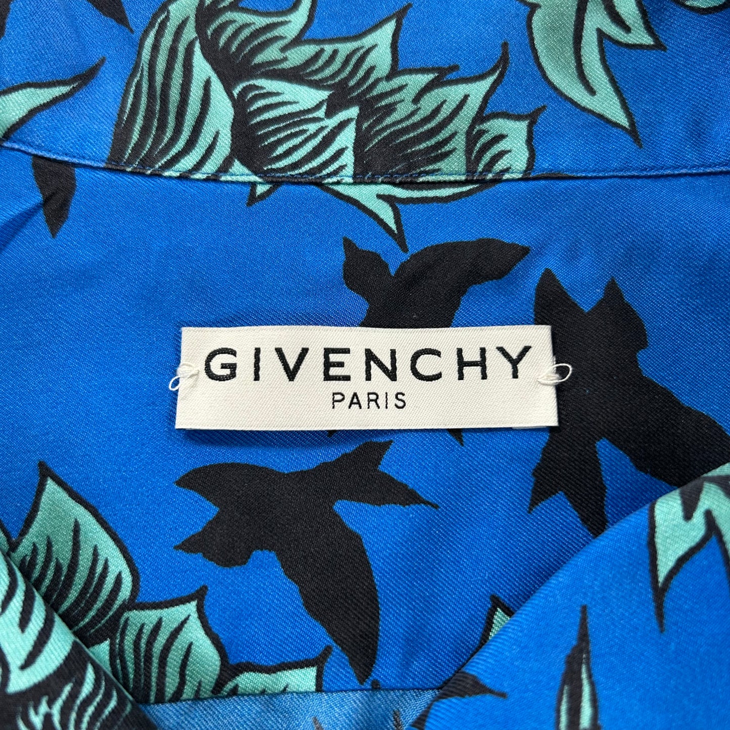 Givenchy Silk Printed Shirt Blue