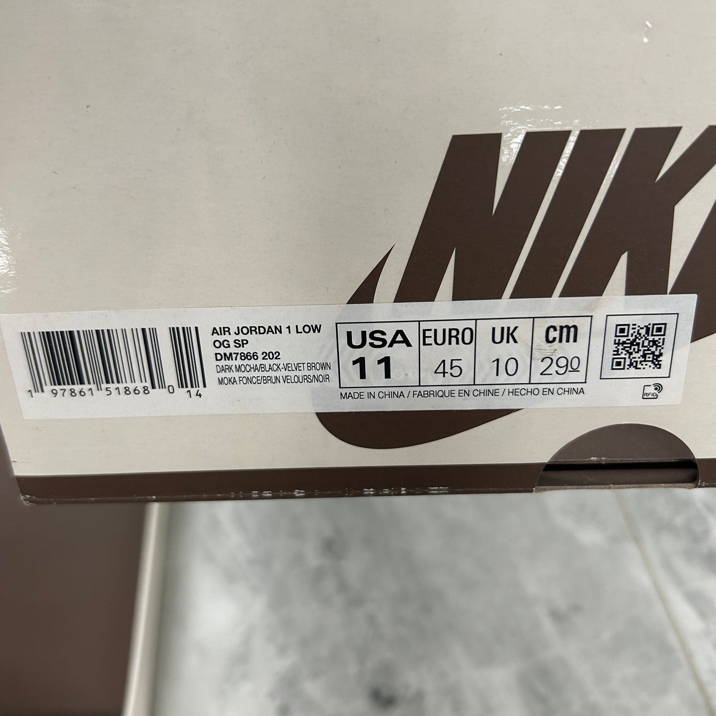 Jordan 1 Low Retro Travis Scott Brown Velvet (USED)