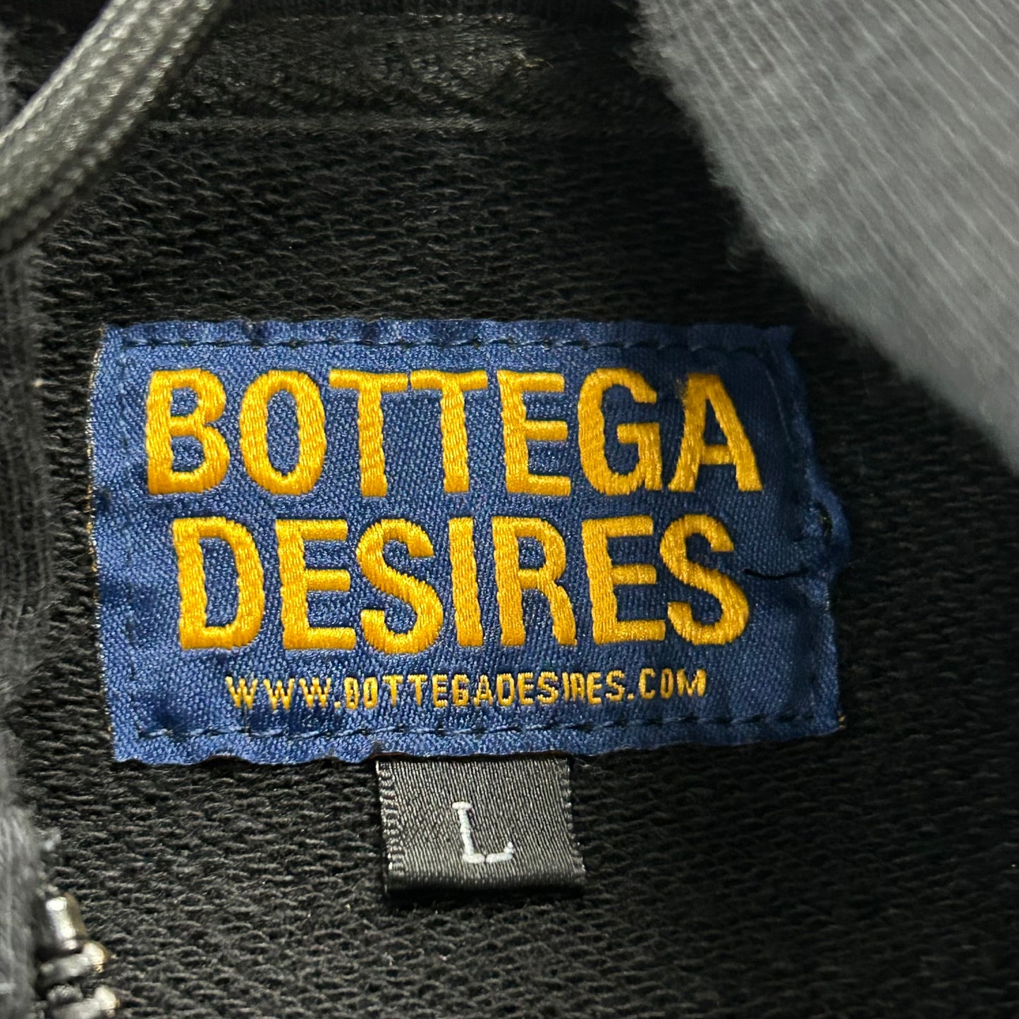 Bottega Desires Black Zip Up Hoodie