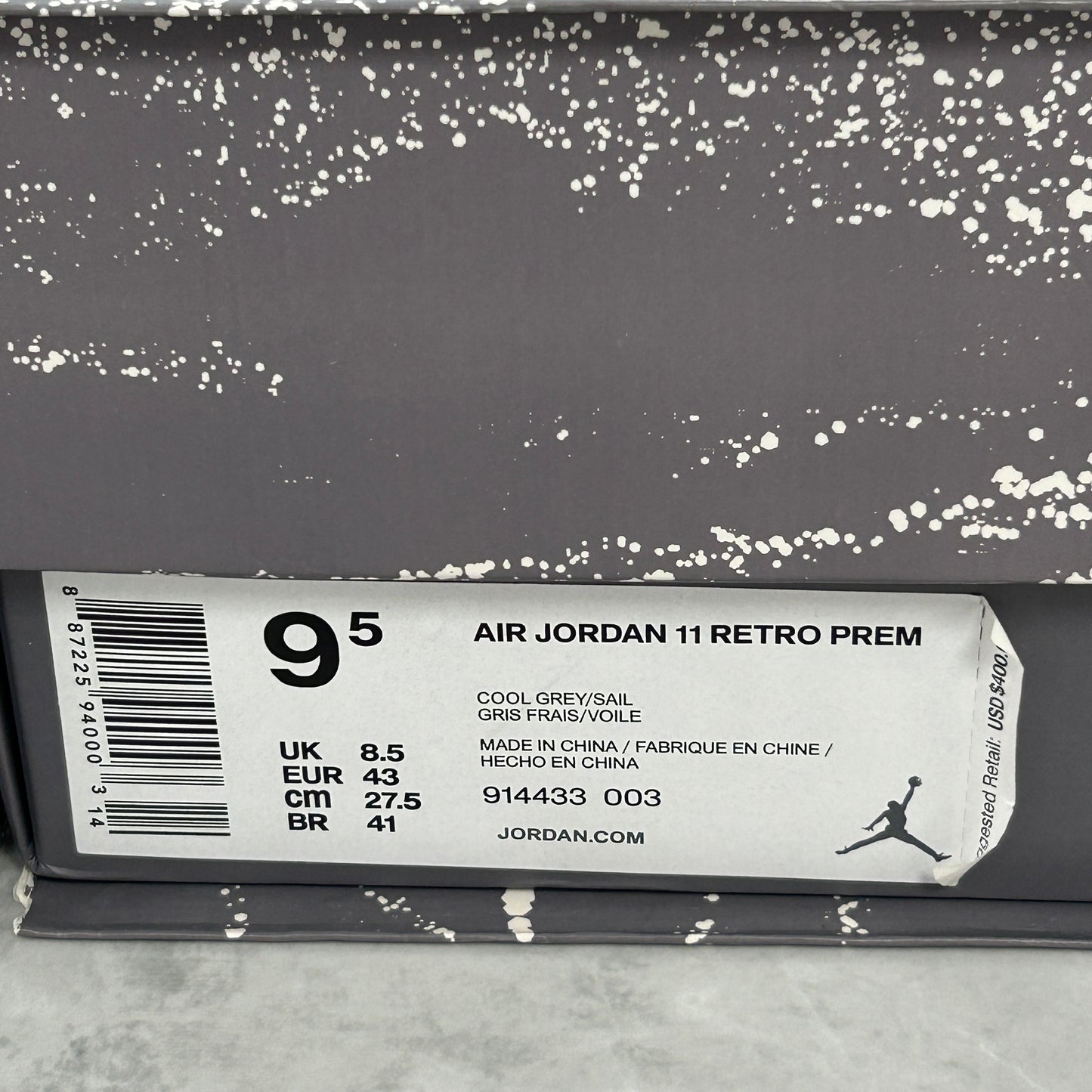 Jordan 11 Retro Pinnacle Grey Suede (USED)