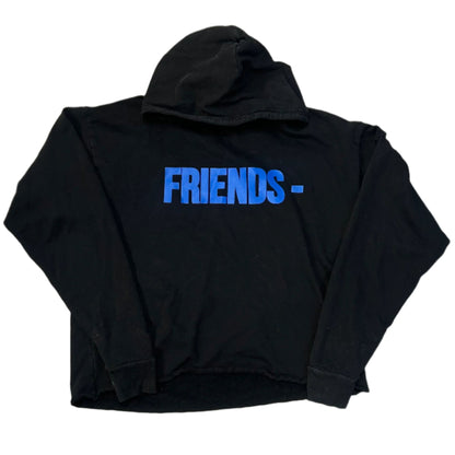 Vlone Friends Logo Cropped Hoodie Blue/Black