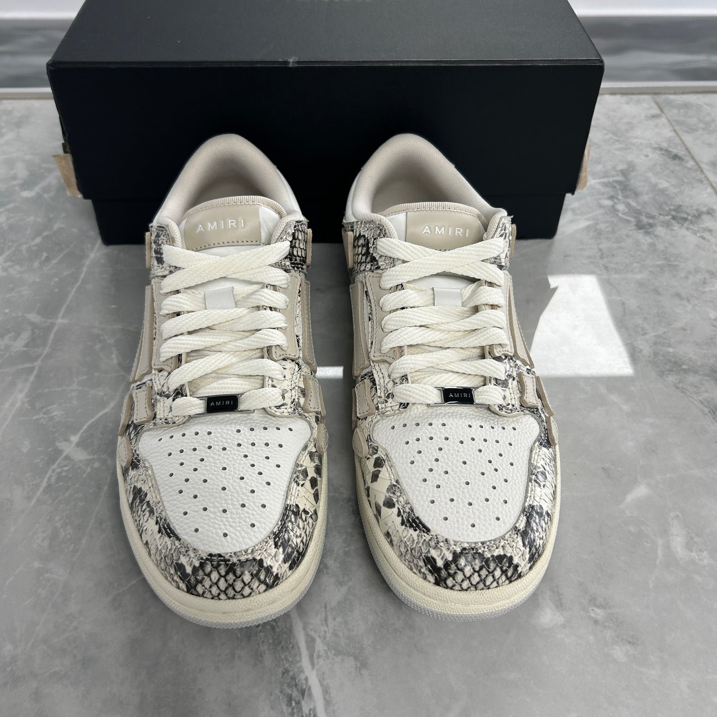 AMIRI Skel Top Low Snake Alabaster (USED)