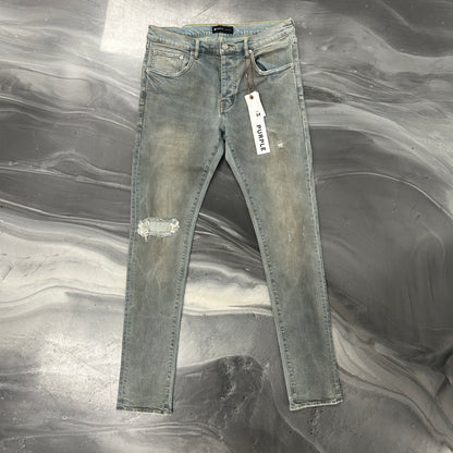 Purple Brand P001 slim fit jeans in blue faded wash — view 2