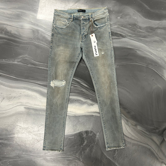 Purple Brand P001 slim fit jeans in blue faded wash — view 2