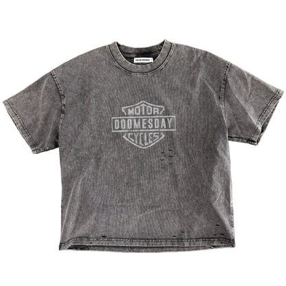 Doomesday Motorcycle Tee Vintage Washed Grey
