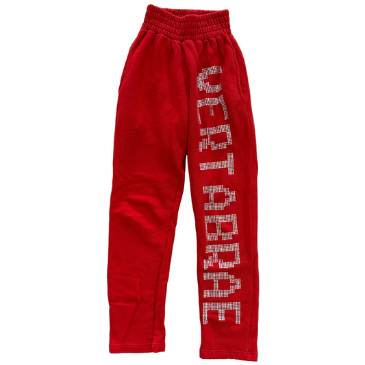 Vertabrae Crystal Sweatpants Red