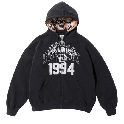 Supreme x MM6 Maison Margiela Zip Up Hooded Sweatshirt Black