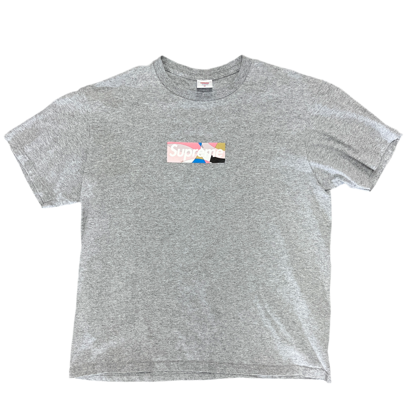 Supreme Emilio Pucci Box Logo Tee Heather Grey/Dusty Pink