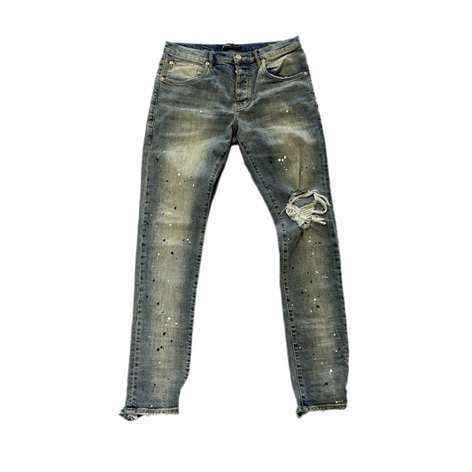 Purple Brand P002 Ripped Vintage Wash Blue Jeans
