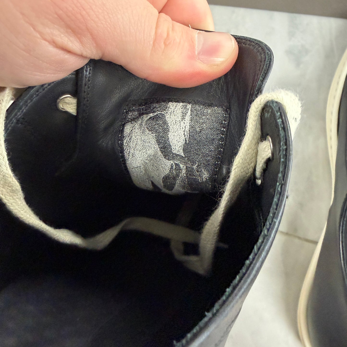 Rick Owens Ramones Low Sneaker Black Milk (USED)