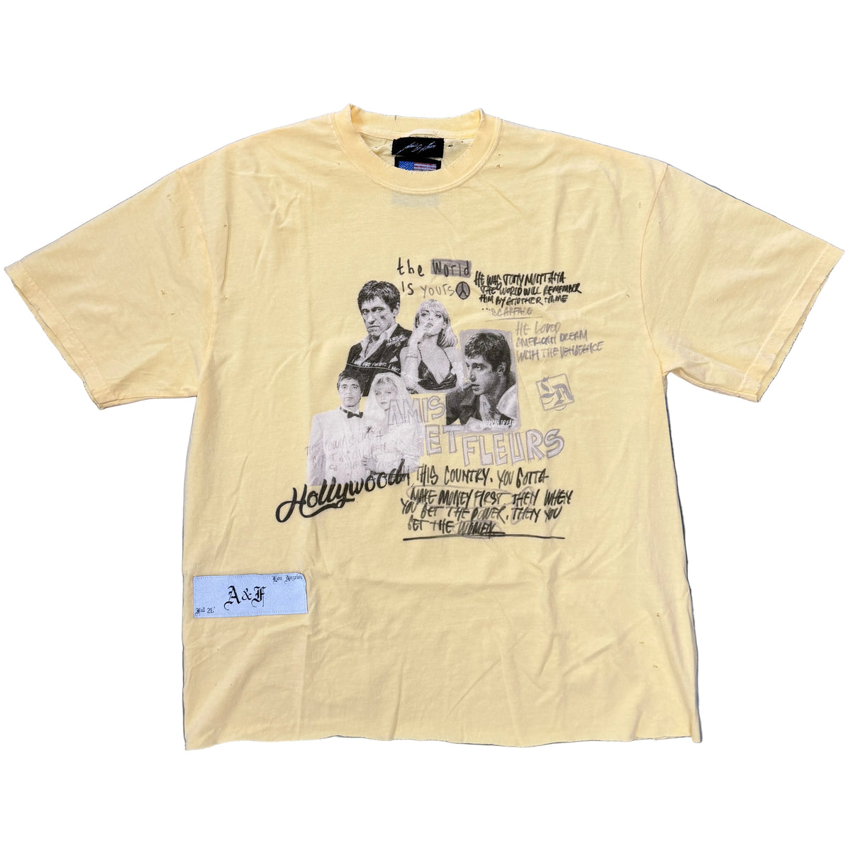 AMIS ET Fleurs The World Is Yours Tee Butter
