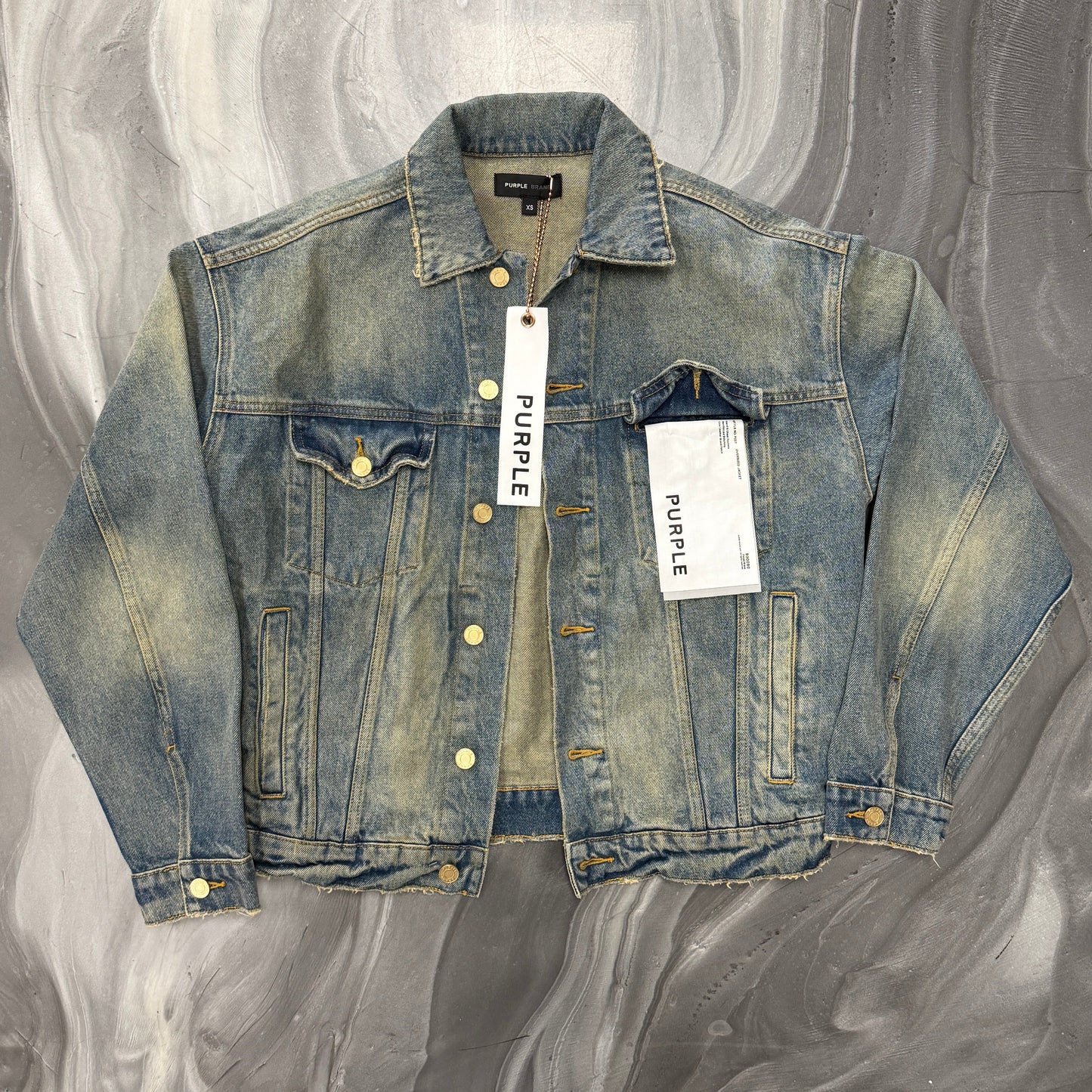 Purple Brand P027 Oversized Blue Washed Denim Jean Jacket
