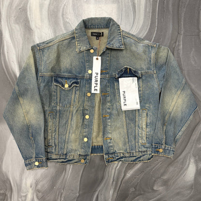 Purple Brand P027 Oversized Blue Washed Denim Jean Jacket
