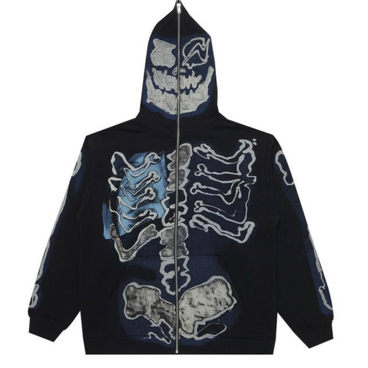 Travis Scott x Fragment Skeleton Graffiti Full Zip Hoodie