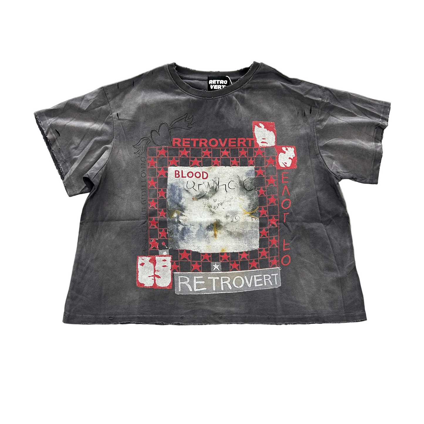 RETROVERT Vintage Grid Grey T-Shirt
