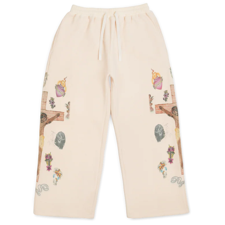 Righteous Ultimate Sacrifice Thermal Sweatpants Cream — front — Cold Shoulder Kicks Palm Beach