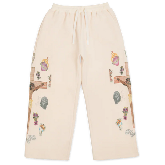 Righteous Ultimate Sacrifice Thermal Sweatpants Cream — front — Cold Shoulder Kicks Palm Beach
