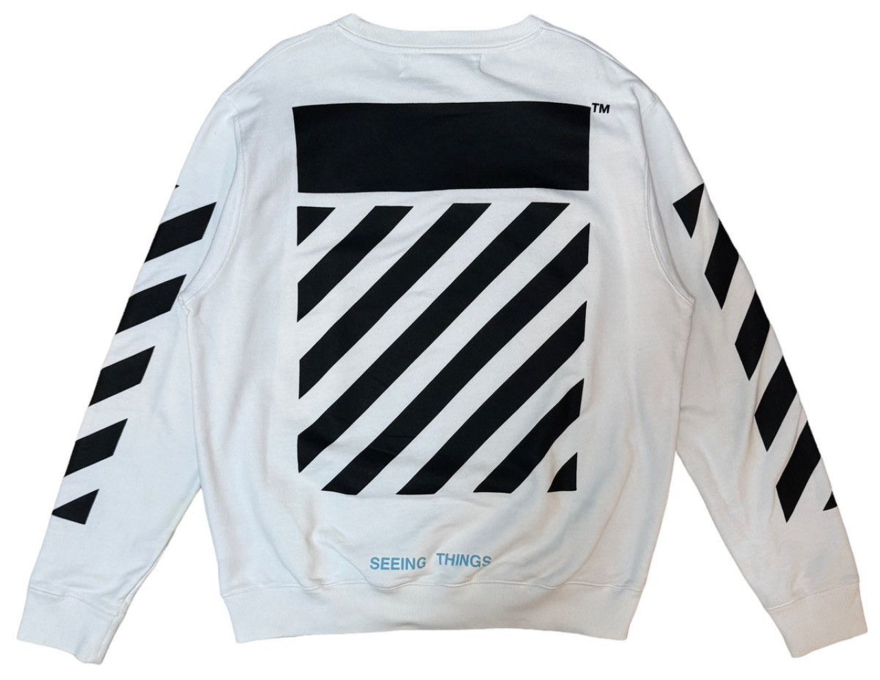 Off-White "Seeing Things" Caravaggio Striped Crewneck