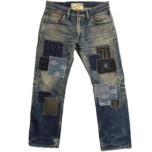 Edwin Japanese Sashiko Stitch Repair Salvaged Denim Jeans