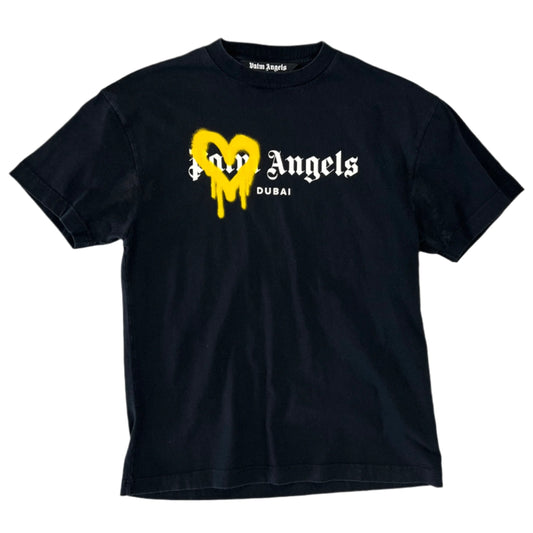 Palm Angels Dubai Spray Logo Black Tee