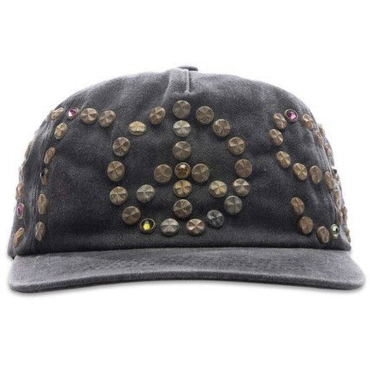Satoshi Nakamoto Studded Wrap Around Hat Vintage Black / Grey