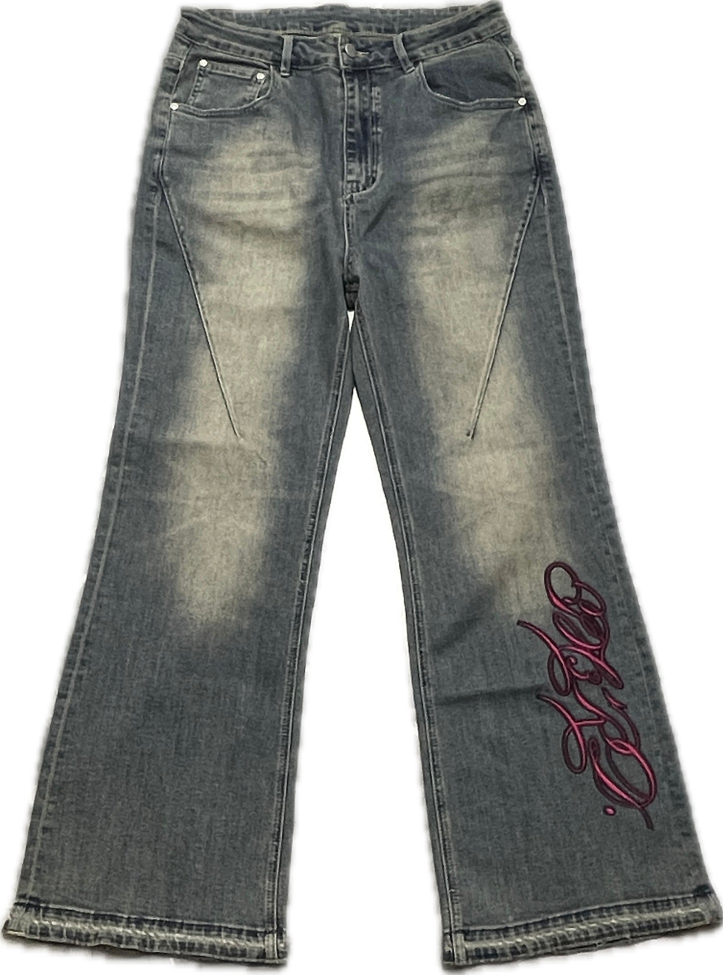 Third Eye Embroidered Blue Denim