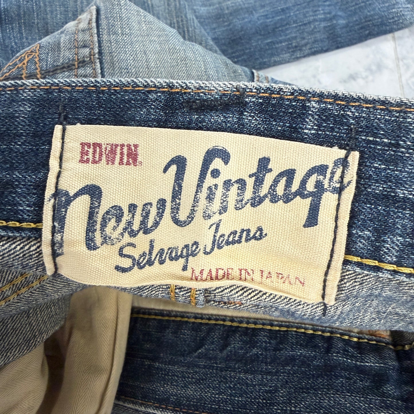 Edwin Japanese Sashiko Stitch Repair Salvaged Denim Jeans