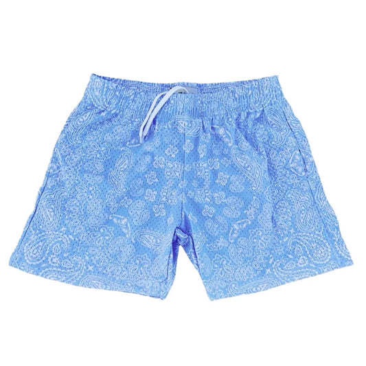 AZVA UNC BLUE PAISLEY MESH SHORTS