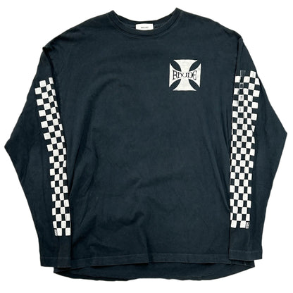 Rhude Classic Checker Longsleeve Tee Black