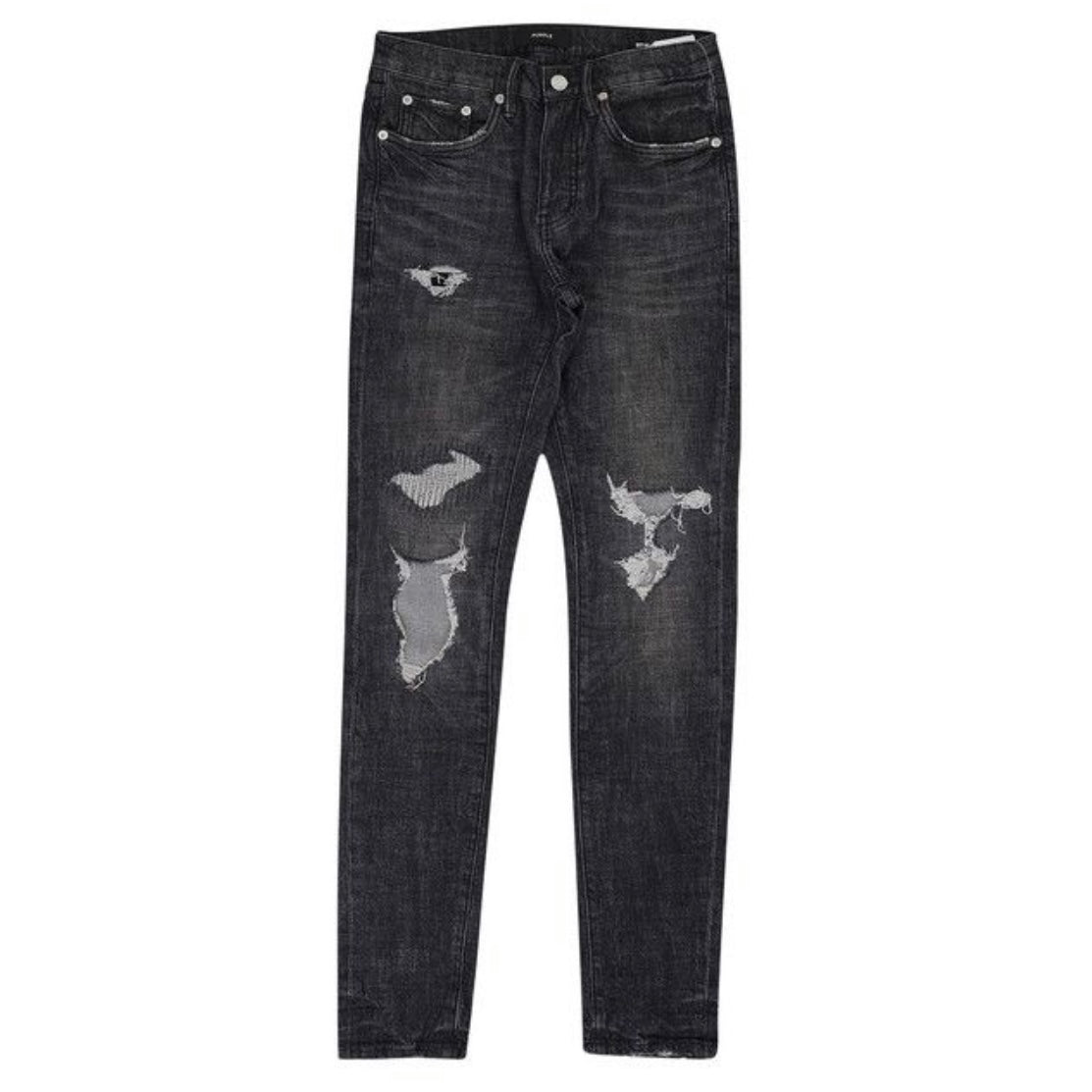 Purple Brand P001 Black Grey Wash Distressed Jeans P001-GDI