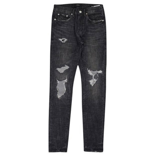 Purple Brand P001 Black Grey Wash Distressed Jeans P001-GDI