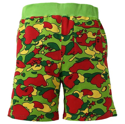 Bape Red Yellow Green Camo Shorts