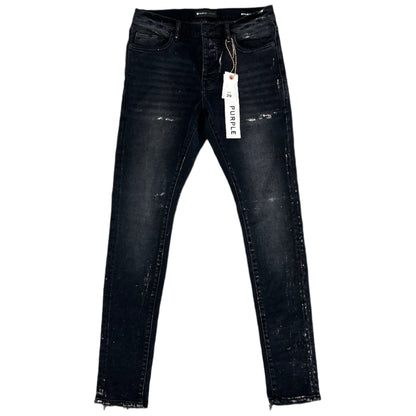 Purple Brand Painted Black Waxed Skinny Denim Jeans