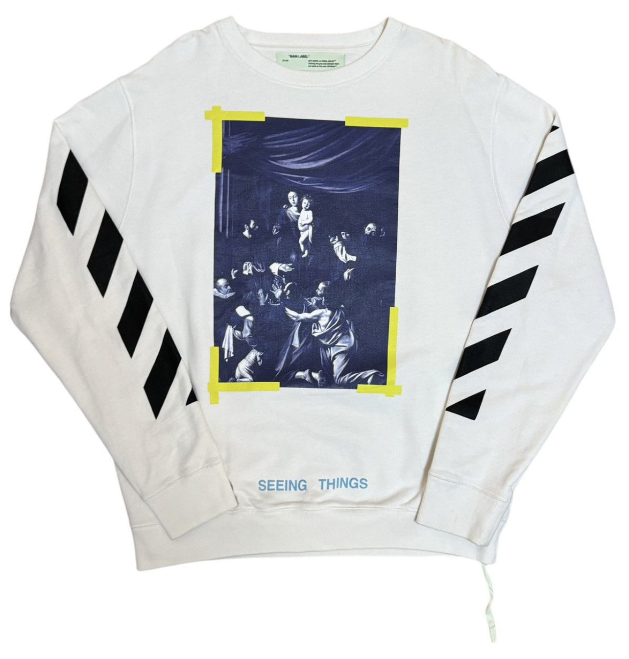 Off-White "Seeing Things" Caravaggio Striped Crewneck