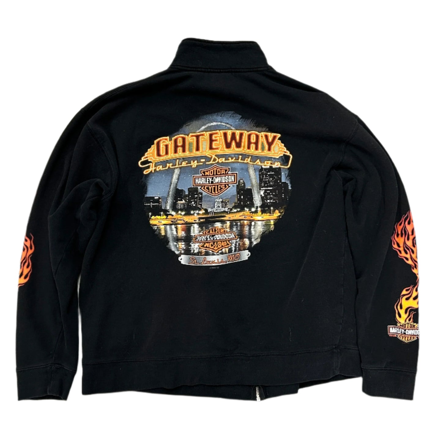 Harley Davidson Gateway Flame Sleeve Zip Up