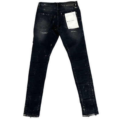 Purple Brand Painted Black Waxed Skinny Denim Jeans