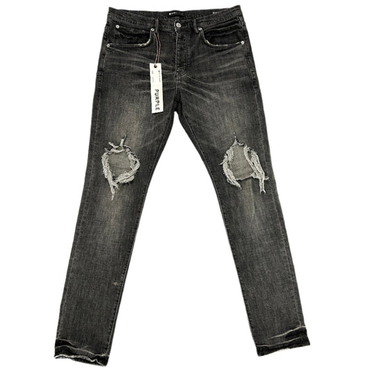 Purple Brand P002 Black Washed Distressed Denim Jeans