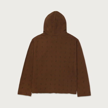 SUDADERA HTG RAW EDGE CON CAPUCHA-MARRÓN