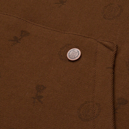 SUDADERA HTG RAW EDGE CON CAPUCHA-MARRÓN
