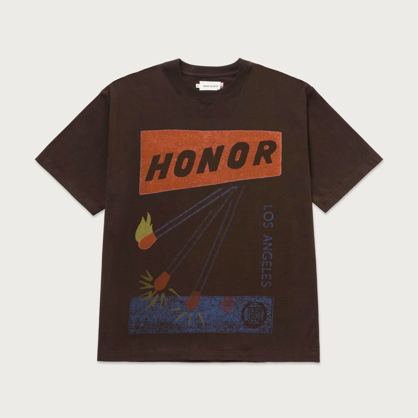 HTG MATCH BOX SS TEE- BROWN