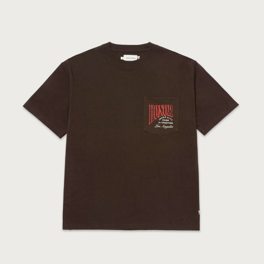 HTG CIGAR LABEL SS TEE- BROWN